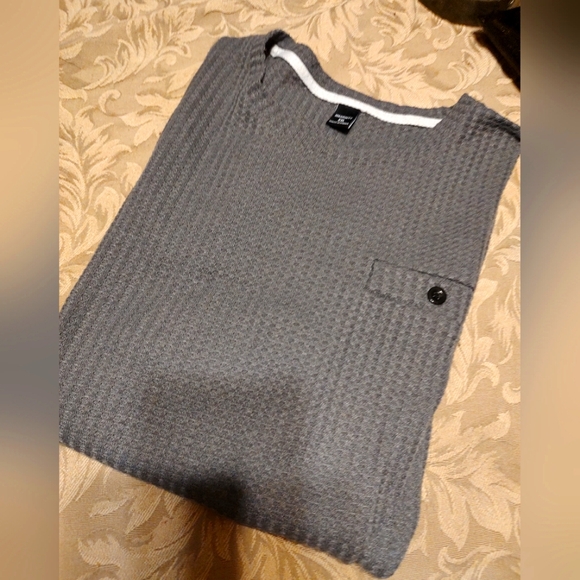 ◾🎱◾NWOT Men's Steel Smoke Charcoal Grey Waffle Knit Tee Shirt T-Shirt - 2XL - Picture 3 of 15